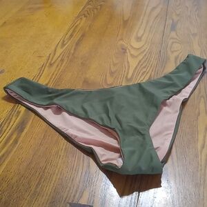 J.CREW Womens Bikini Bottom NEW LARGE Swim Swimwear Vacation DULL GREEN Beach